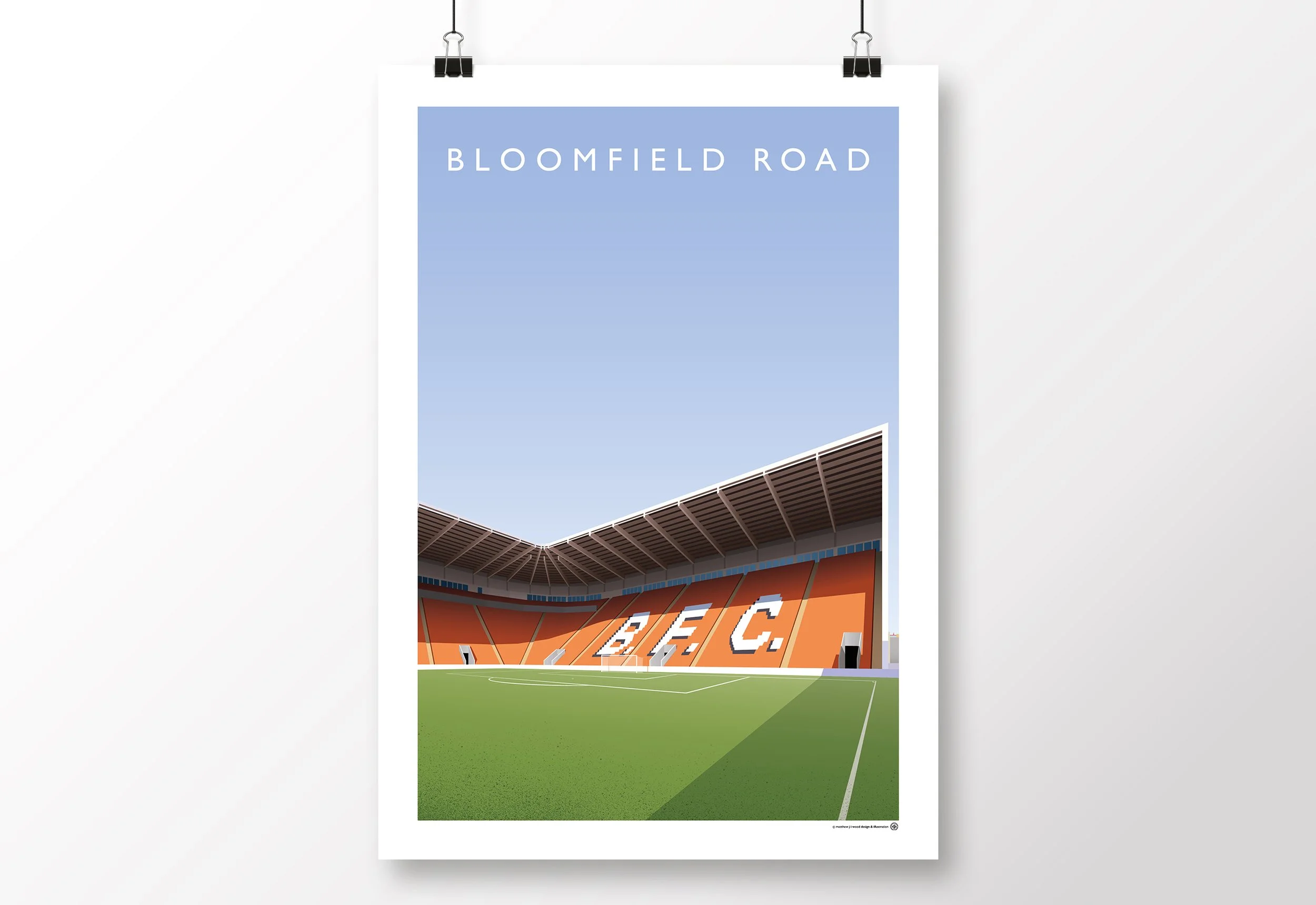 *SALE* Blackpool Bloomfield Road Mortensen North Stand Poster