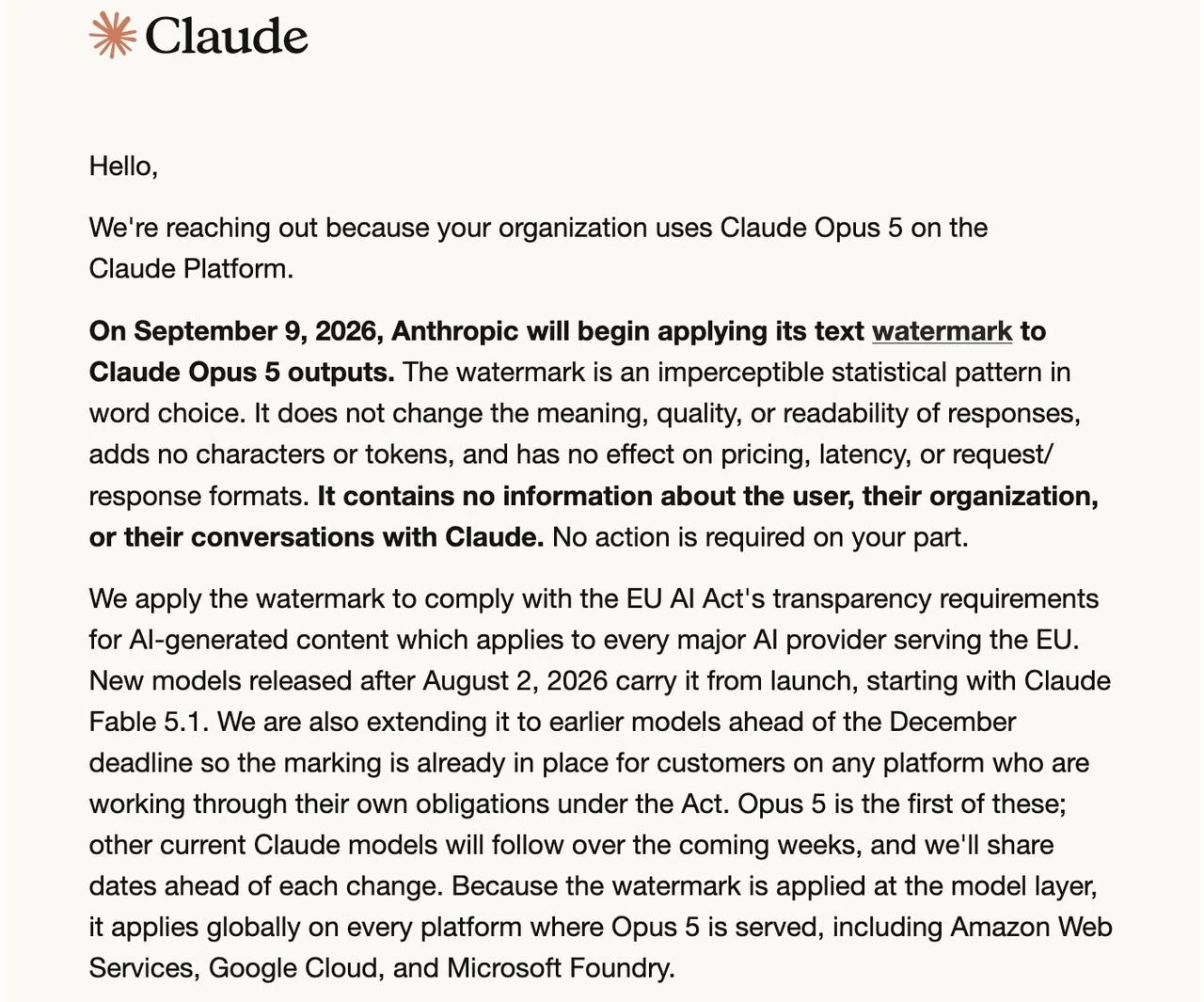 Anthropic is not “complying with the EU AI Act.” It is building a private detector for institutions and calling it transparency.