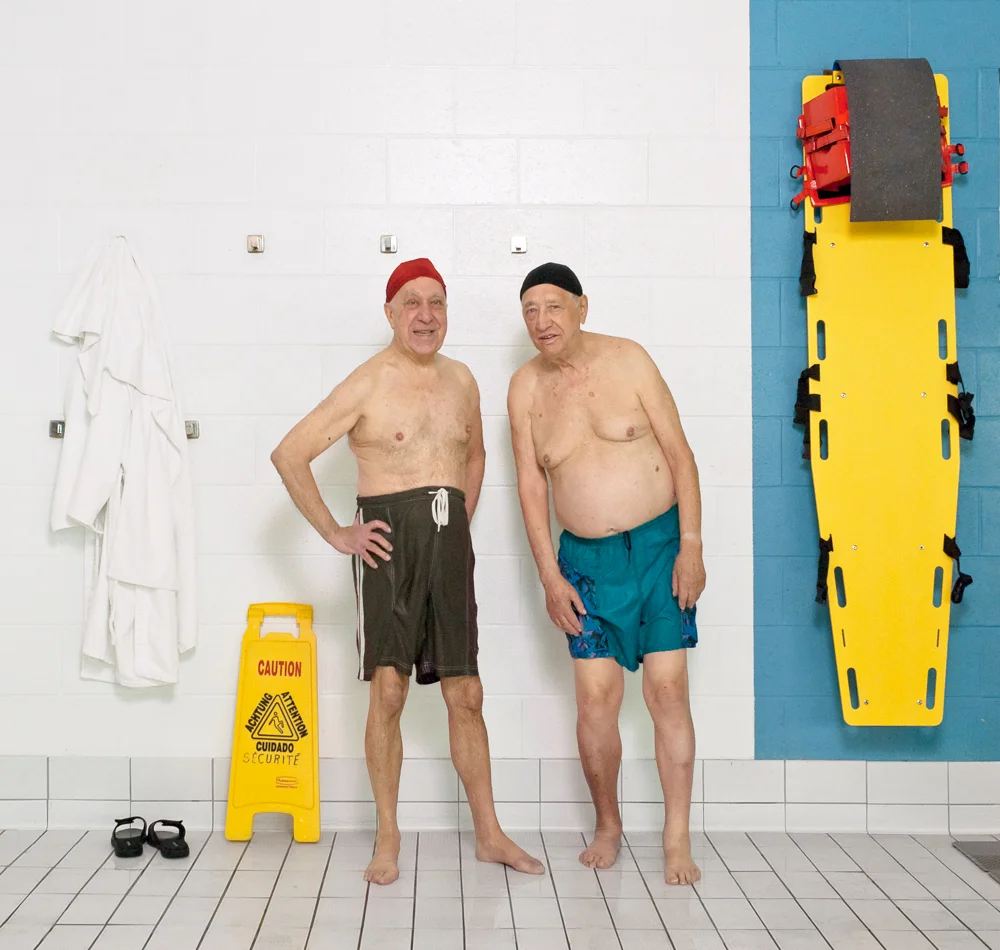 Old Friends In this series, I documented the daily realities of the aquafitness participants at the Montreal Jewish Community Centre. For them, it is a shared experience of care and community that at times, wavers between the boredom of routine and the kindness, good humour and mutual support that accompanies growing old.