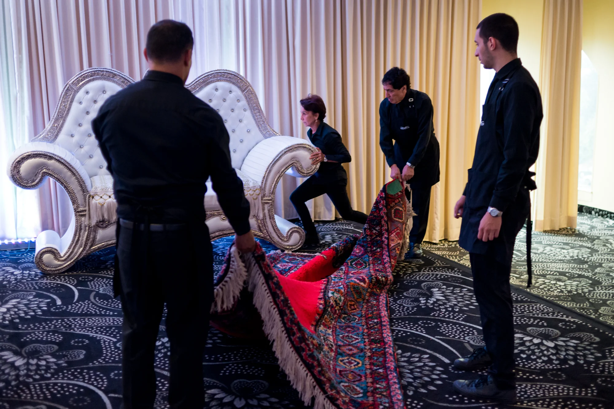 Putting together a wedding takes many hands. A lot of planning and effort goes into what is meant to be seen, yet there are things in plain sight that are meant to be hidden. In this ongoing series, I pay attention to what is supposed to stay 'back stage'. Working as a wedding photographer for the last three years, I thoroughly relate to my colleagues -- some of whom I see regularly throughout the season, some of whom I've only worked with once or twice. It is a long day and hard work and a moment's peace is always appreciated. 