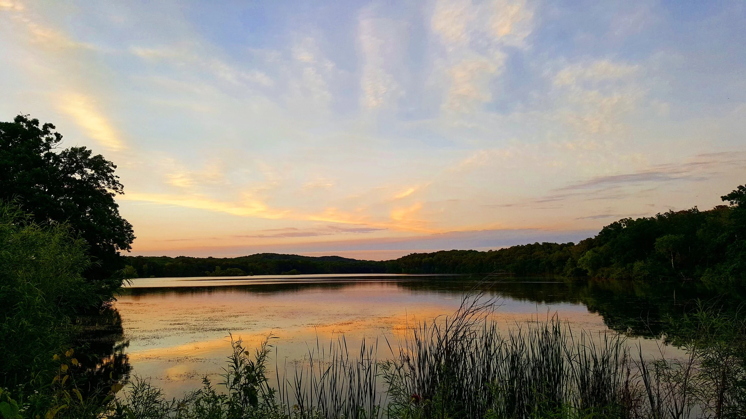Sunset over Rice Lake in Whitewater, WI