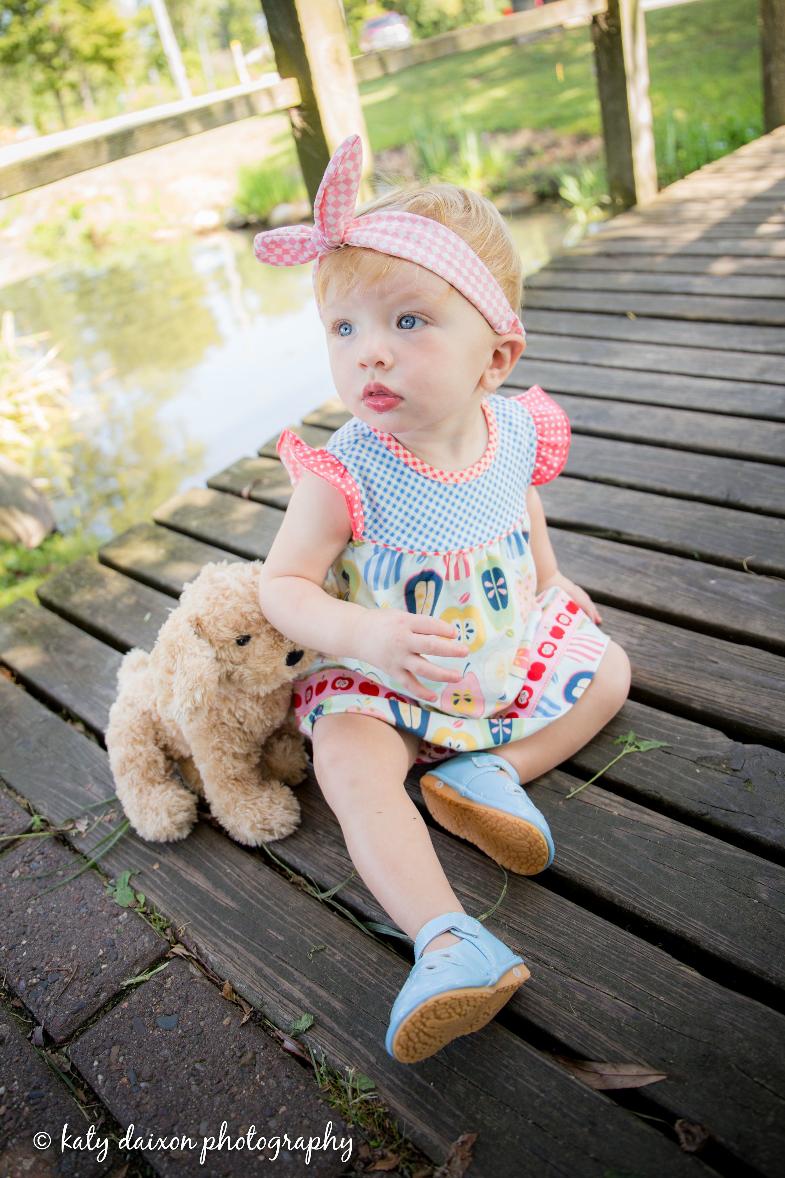  The day began with a little bridge sit, where we got heavily distracted by a duck. I mean, who wouldn't? They're so cute. As is Maggie with her sweet little pup at her side. 