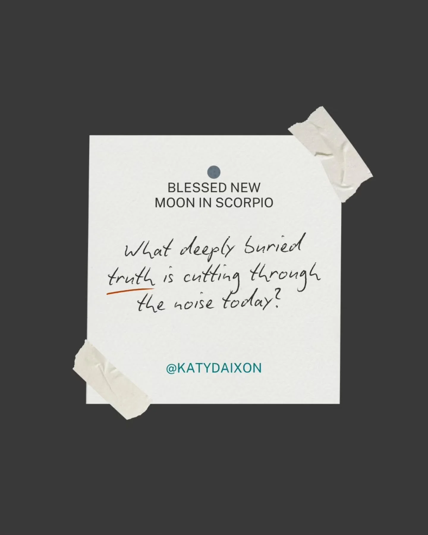 This New Moon in Scorpio is a reclamation. It's a return to your power. It's a time to dig deep and anchor into a truth that's louder than everything else.

🖊 What deeply buried truth is cutting through the noise today?

Know that you can handle the