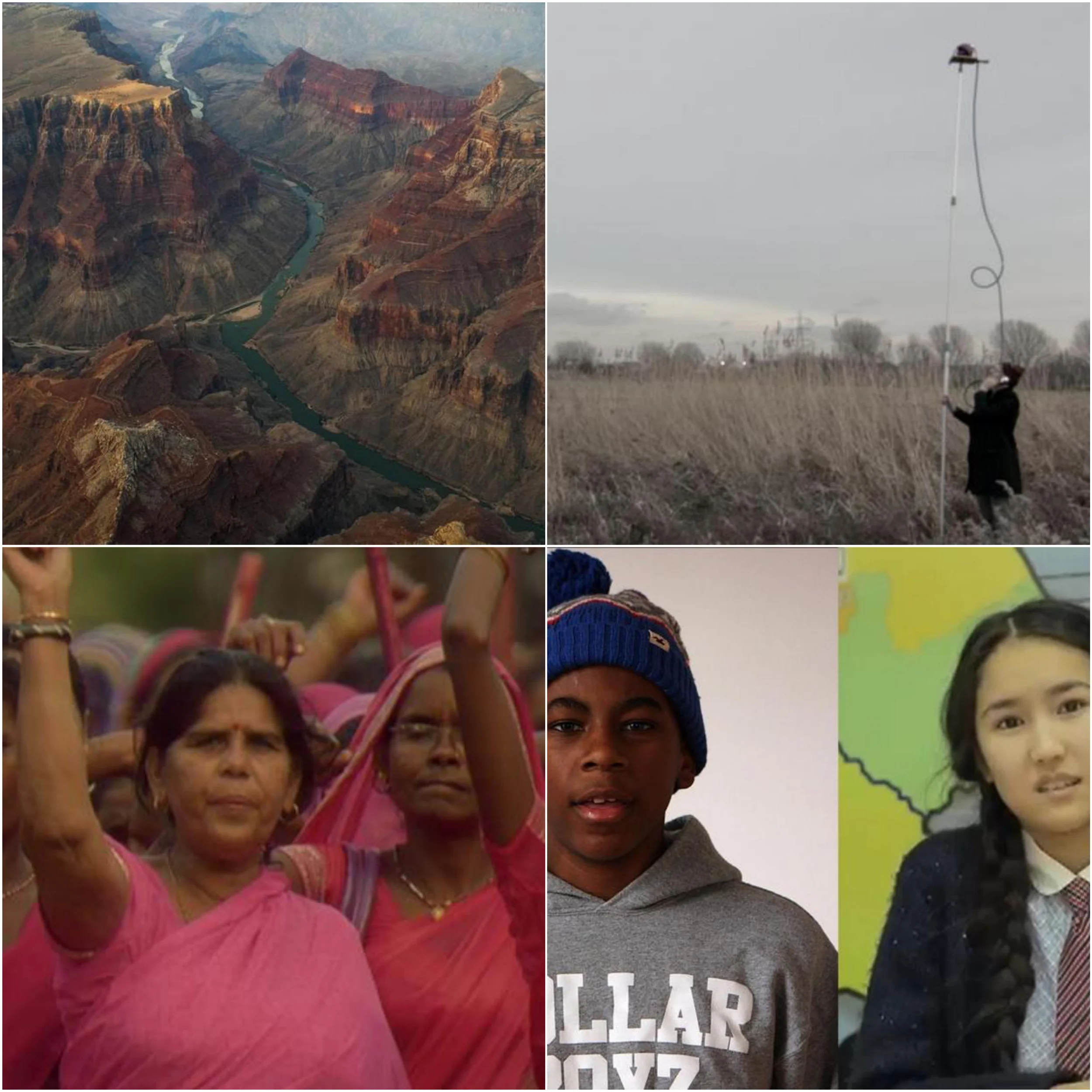 Friday night’s films include Leave It As It Is (top left); The Re-Invention of Normal (top right); We Are Fire (bottom left); and The World Is As Big Or As Small As You Make It (bottom right). 