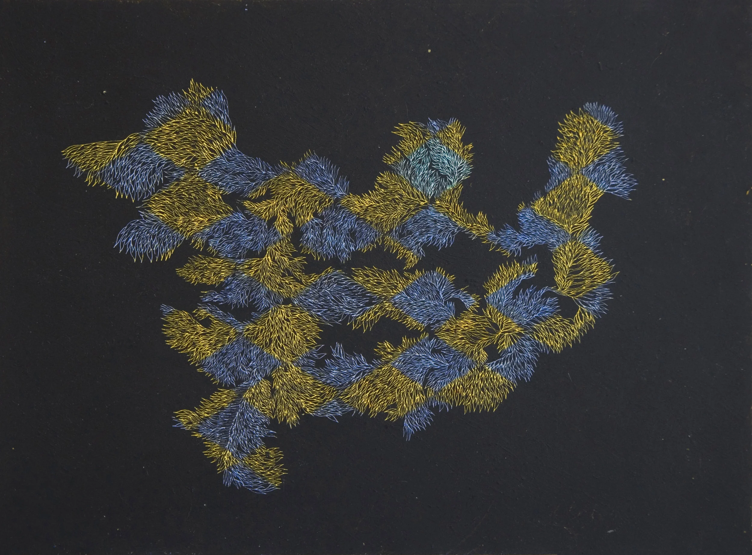 Pastels on Paper, Oil on Needle , 2017 (23,5 x 17,4 cm)