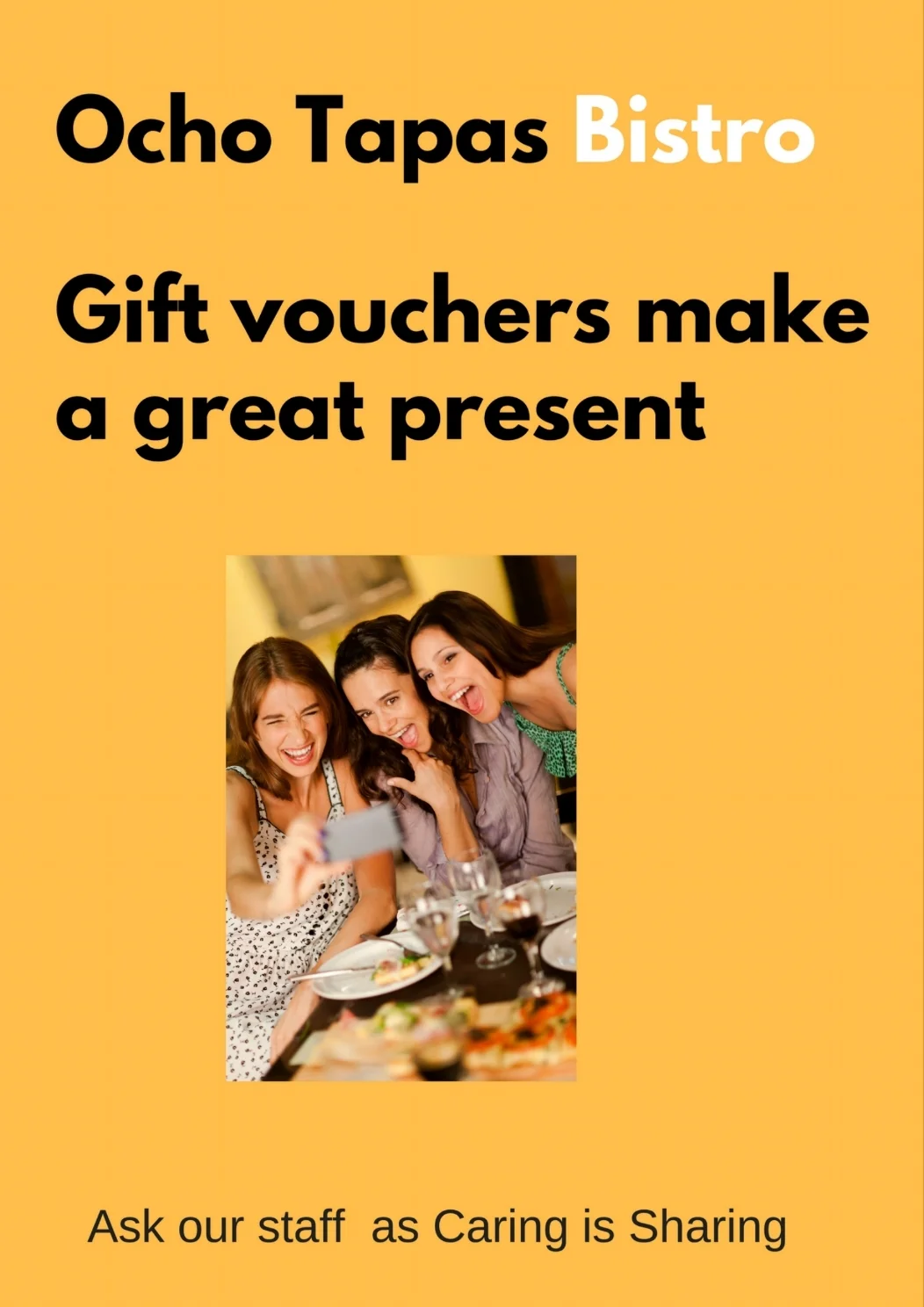 Can be puchashed over the phone or call into Ocho tapas tel 02870 824110 or Pieces of eight , 8 stone Row , Coleraine. tel 02870 358885
