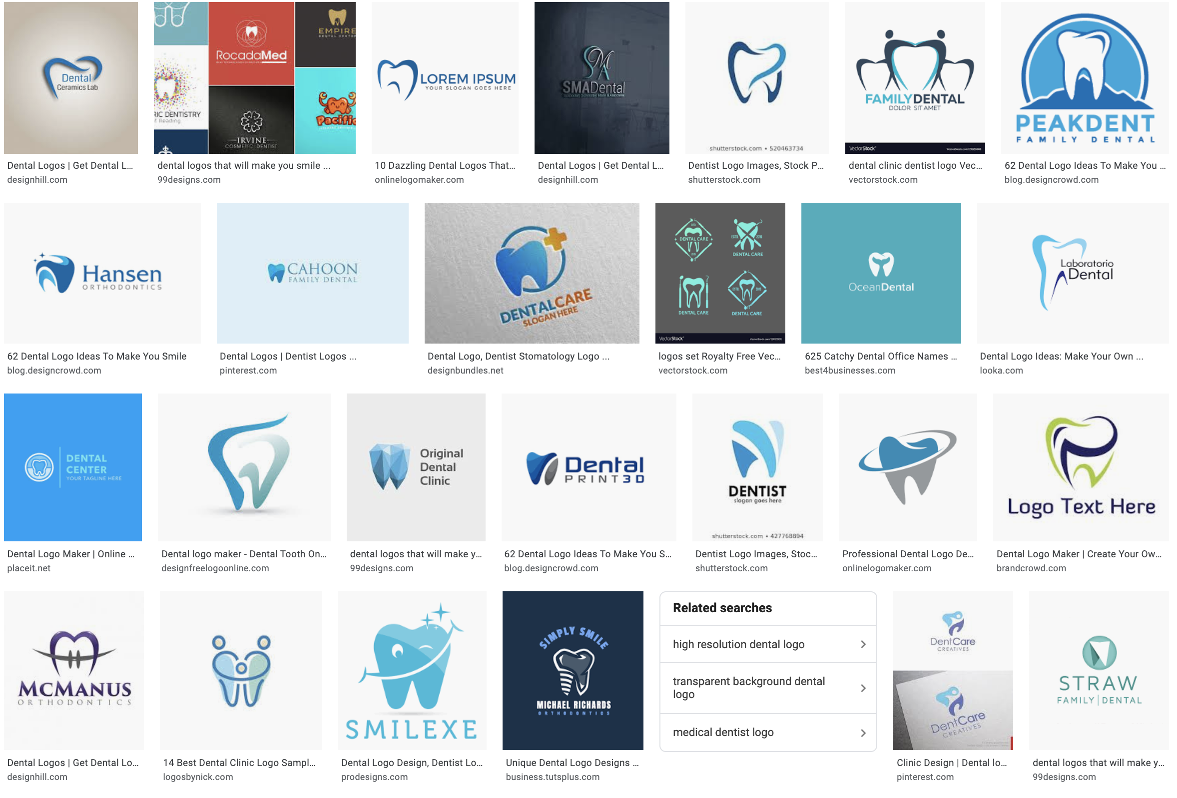 In a search of dental logos, there was an overwhelming number that used a tooth as their primary image. This does little to set you apart from the pack. If at all possible, think outside of the box and avoid tooth iconography altogether. I guarantee you, everything cute and interesting has been done. Instead, find a logo that describes the culture of your office.