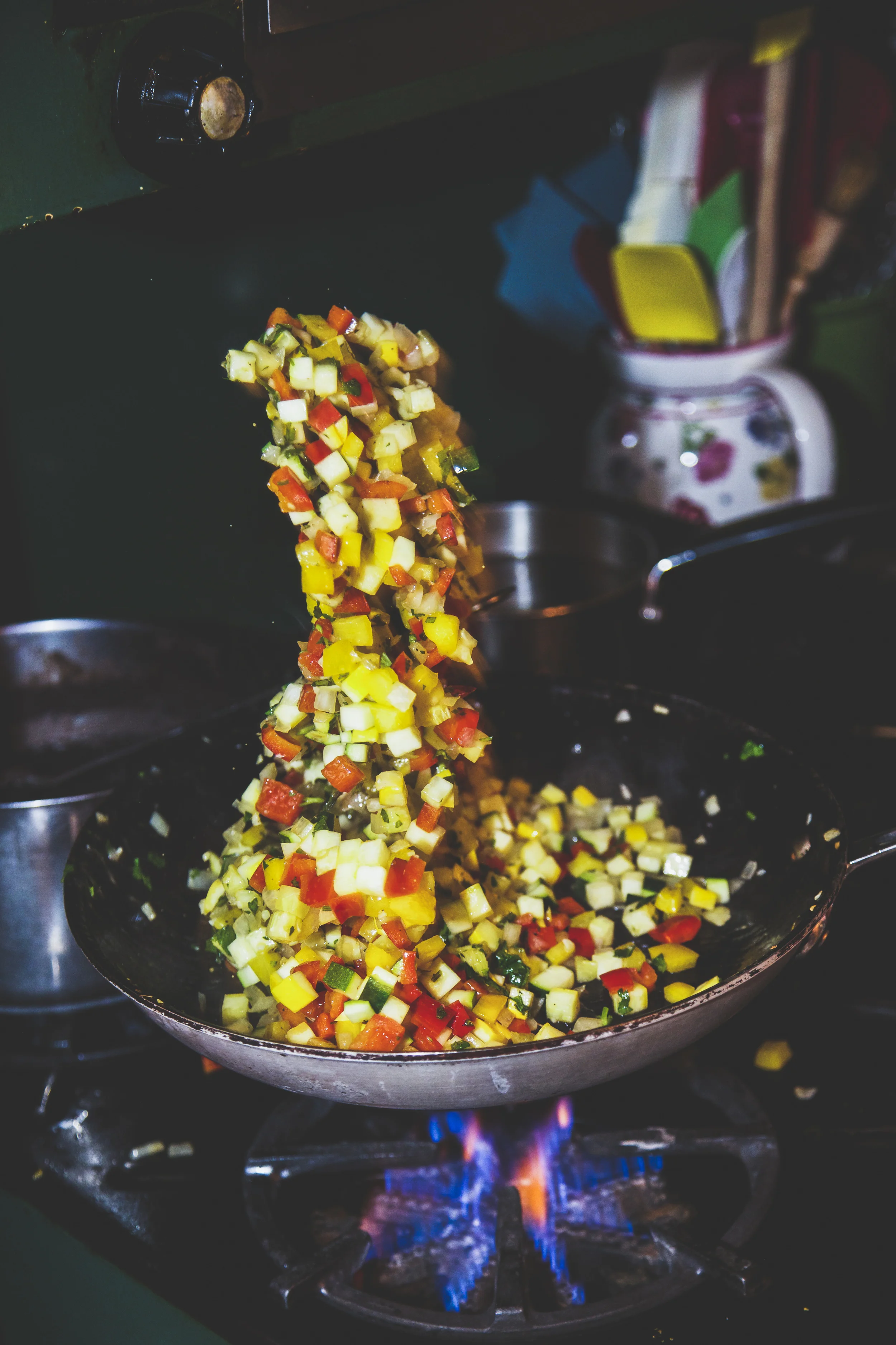 Vegetable Stuffing / Process Shot