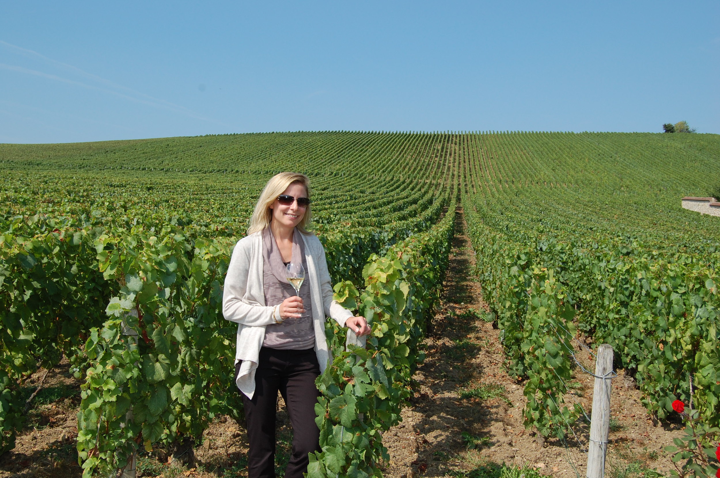 Sipping Comtes de Champagne in the Vineyards at Taittinger.