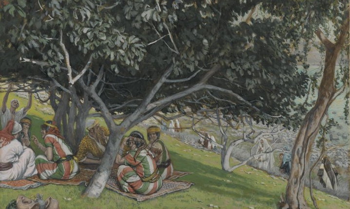 Nathanael Under the Fig Tree by James Tissot “Standing before him with open hearts, letting him look at us, we see that gaze of love which Nathanael glimpsed on the day when Jesus said to him: ‘I saw you under the fig tree’ (Jn. 1:48)” (Pope Francis, Evangelii Gaudium 264).