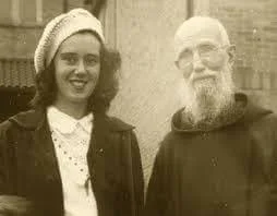 Fr. Solanus with B.J.'s aunt, Sr. Anne Herkenrath, SNJM.