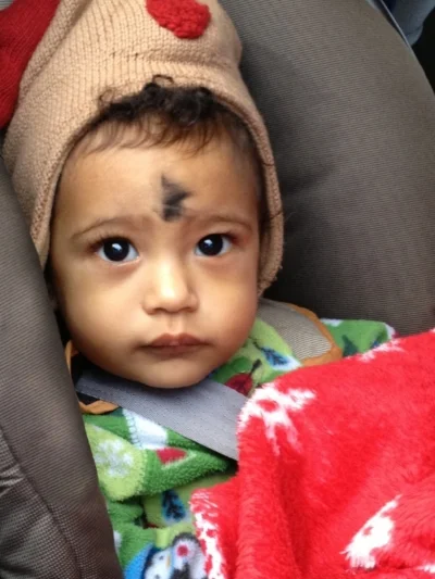 Eli with ashes, 2013.