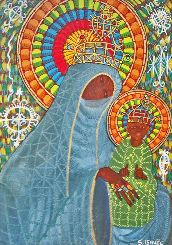 Saincilus Ishmael, Acrylic on Wood, Courtesy Sacred Art Pilgrim .
