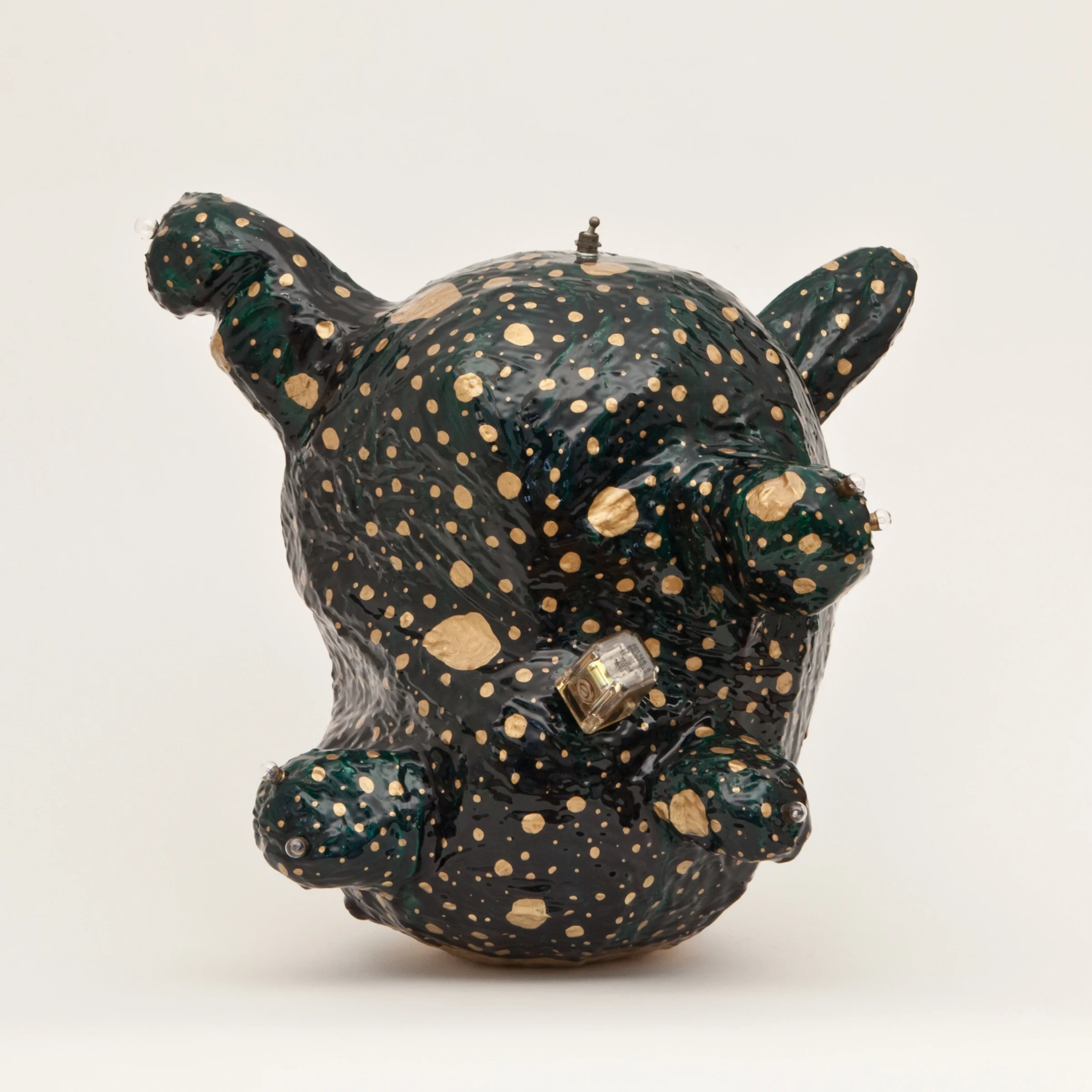 GTG-003 , 2010, Styrofoam, Joint Compound, Toggle Switches, bulbs, Relay, Acrylic, Resin, 18 x 17.5 x 18.5 inches(57 x 47 x 44.5 cm) Discarded