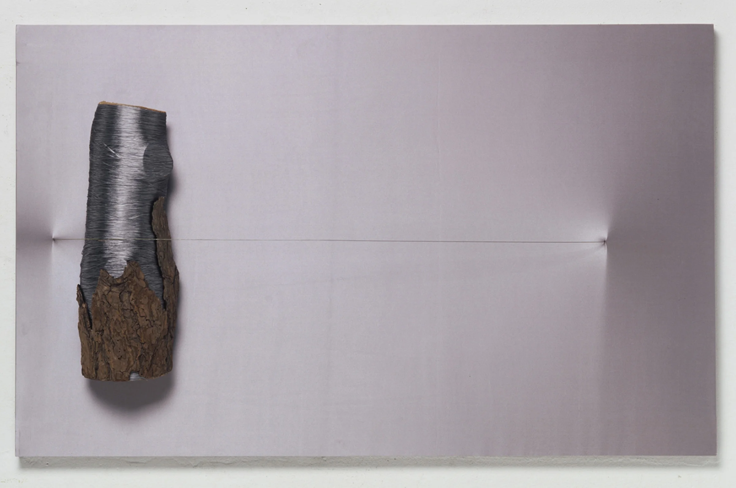   An Extrovert II , 2004,&nbsp;Rayon Coiled Wood, Wire on Silk,&nbsp;25.5 x 41.3 x 4 inches(65 x 105 x 10 cm) 