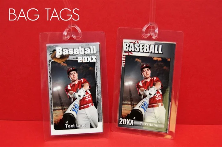  Sports equipment bags and Backpack are easily identified when equipped with a custom Bag Tag 