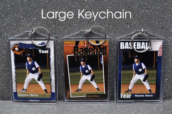  Large Keychain for you to carry with you long after the season is over. The keychain has two images back to back in a protective plastic casing for long lasting durability. 