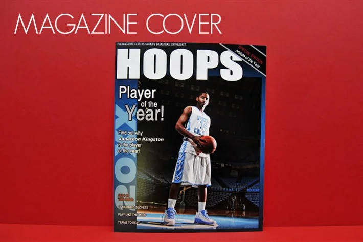  Every athlete dreams of being on the front cover of a magazine. Now they can! Magazine Covers are 8x10 photo prints that resemble the front of a sports publication. 