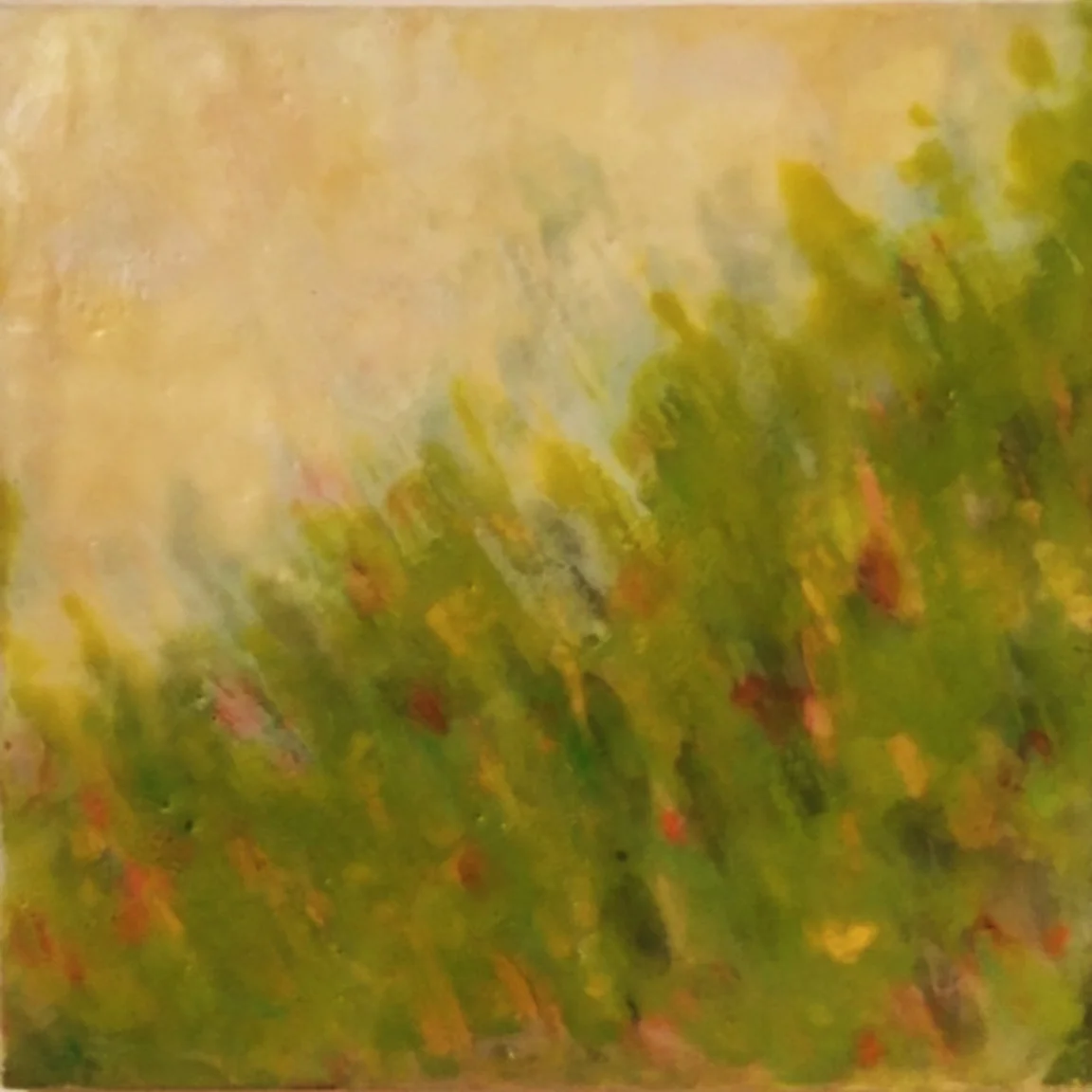 encaustic paint on wood board 12"x12"