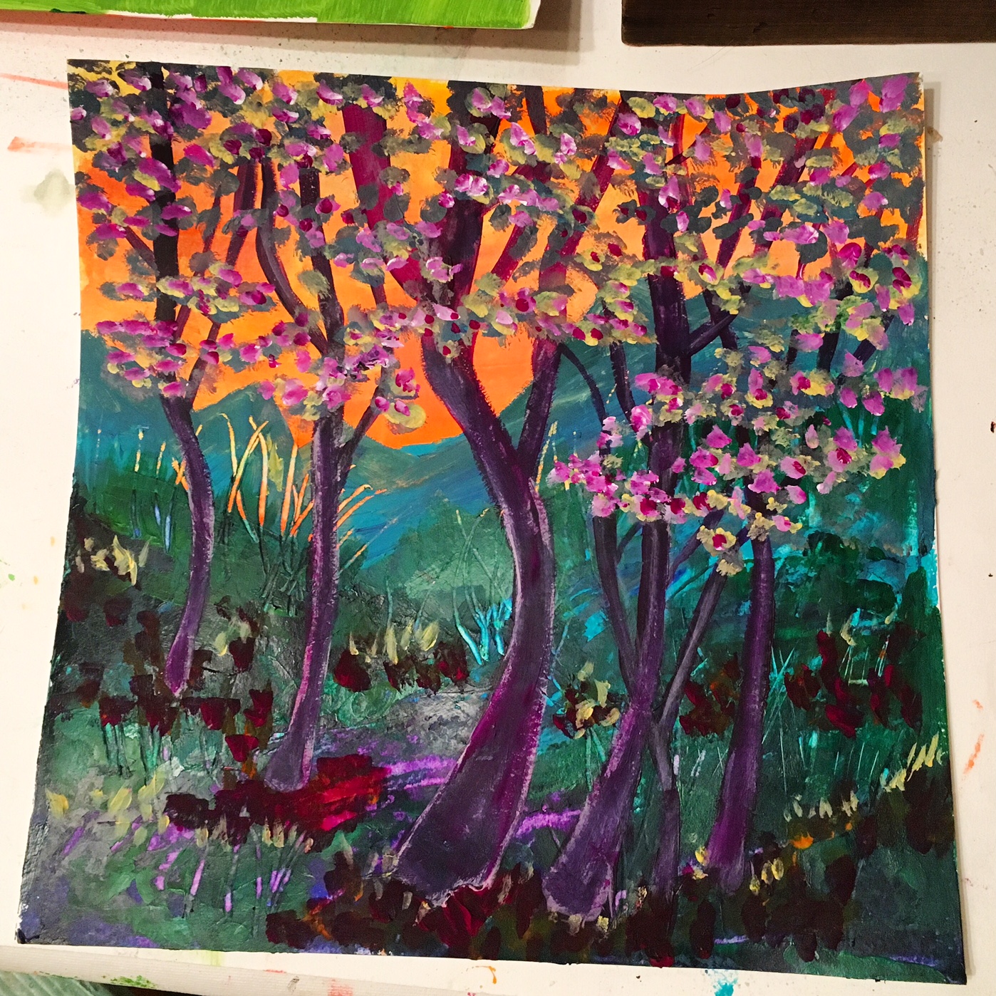 acrylic paint on paper
