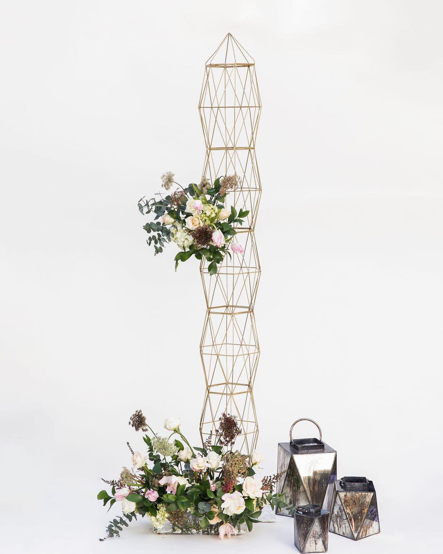 A one of a kind statement piece that could be perfect for your next event. A single wire frame column paired with florals &amp; lanterns can make a great backdrop. Or use them as a set of two for your wedding ceremony!

Inquire with us at 212-334-361