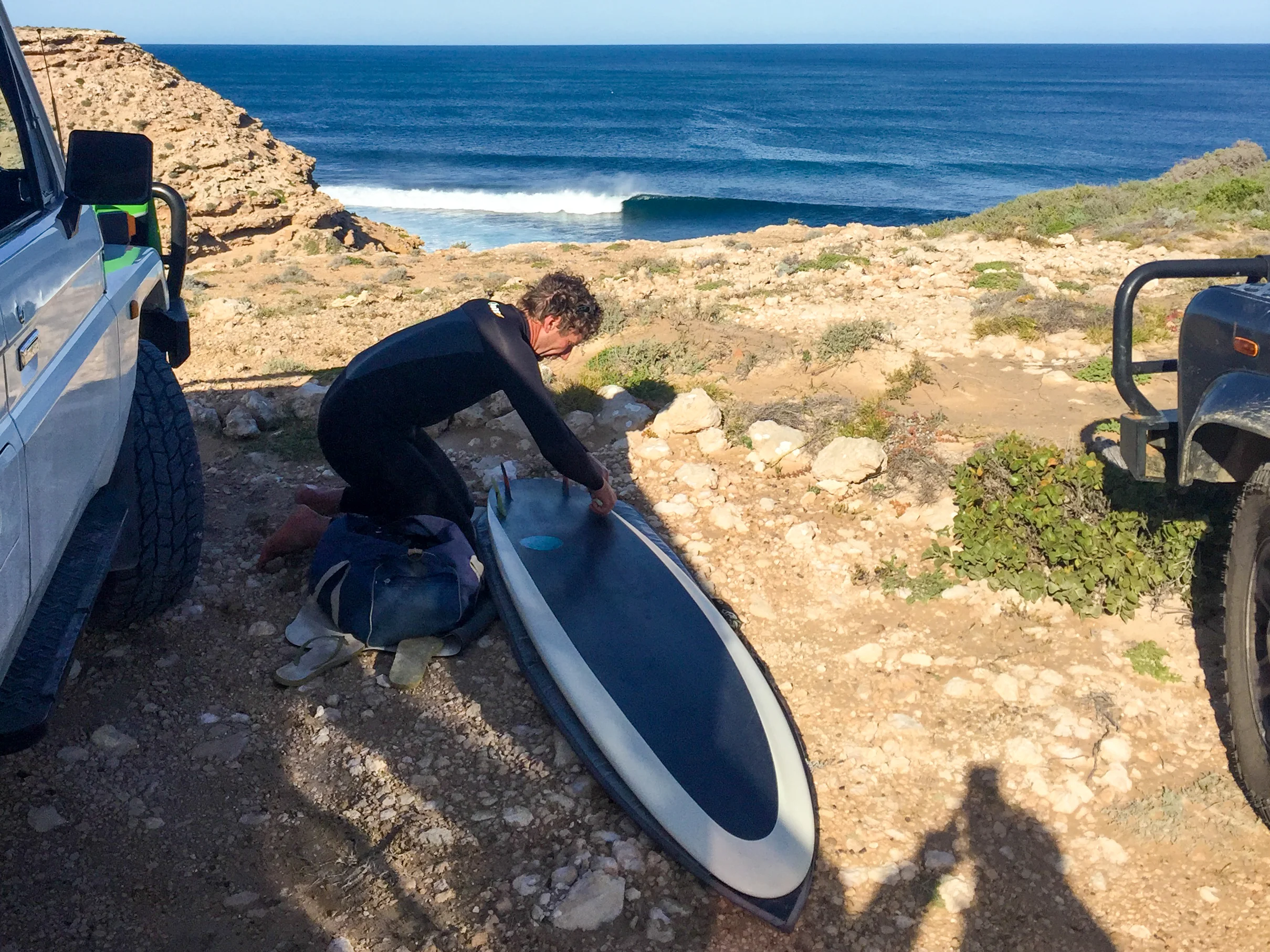 Camel, pre-session 710 tweakage in Western Australia. Photo: Glen Casey.