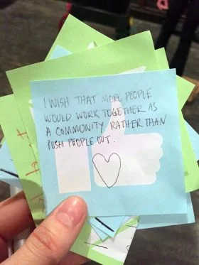 A guest’s “wish” from “Unity Within Diversity” (Photo: Nicole Disser)
