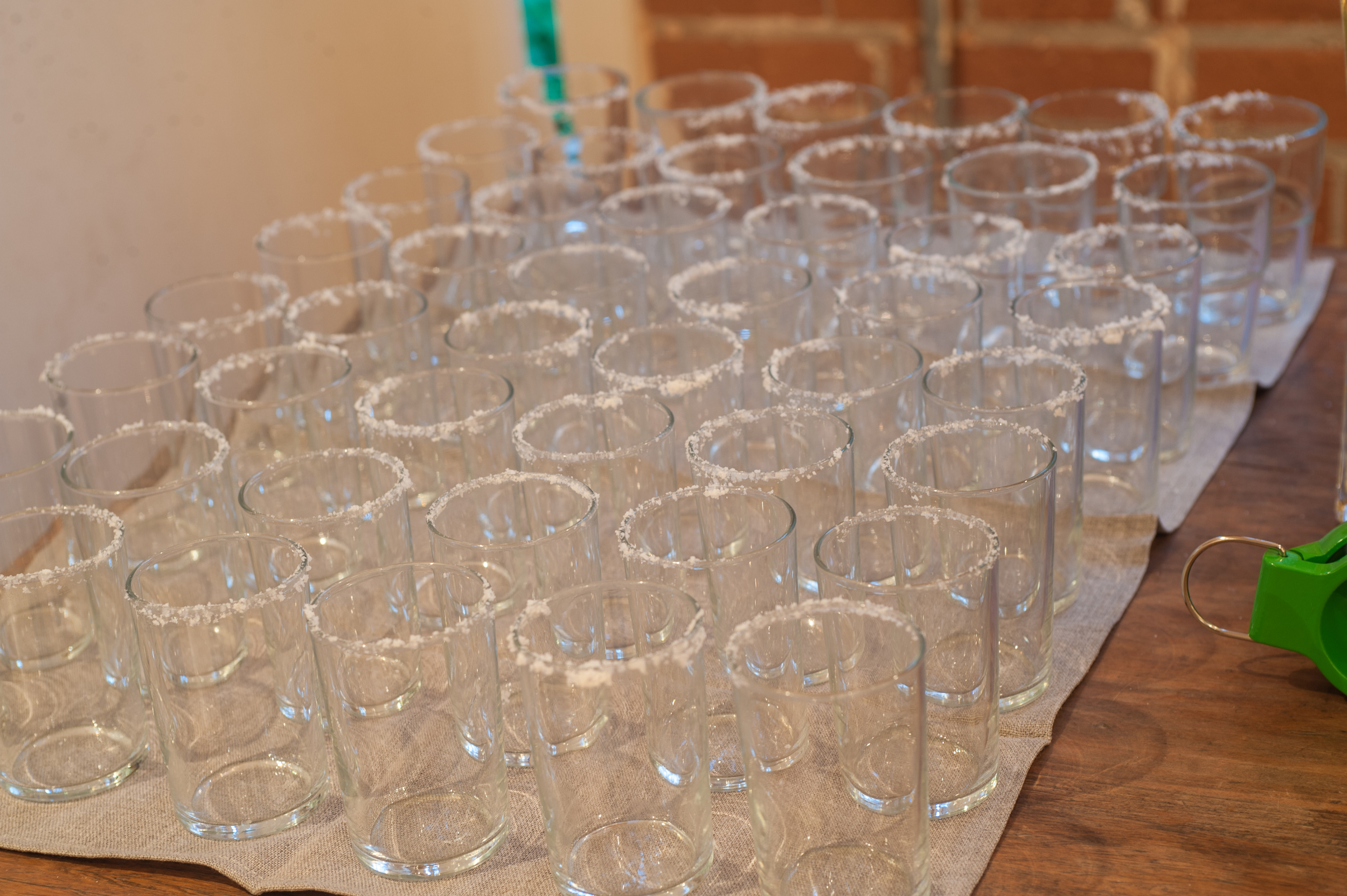 Sal de Margarita rimmed glasses for a party
