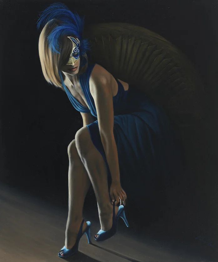 Femme en Bleu 2: 36" x 30" Oil on Canvas