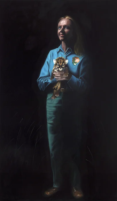 Deborah Jansen, Florida Panther Biologist 72" x 42" Oil on Board ©Nicholas Petrucci 2012