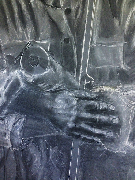  Detail of the chalk drawing portion of a portrait. 