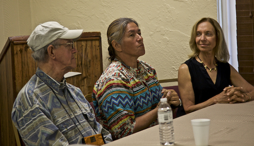 Guardian Franklin Adams, Miccosukee Elder Betty Osceola (niece of Guardian Buffalo Tiger), and Guardian Deb Jansen ©Connie Bransilver