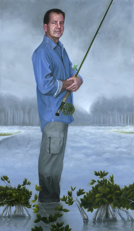 Philanthropist Paul Tudor Jones 72" x 42" painting ©Nicholas Petrucci 2018