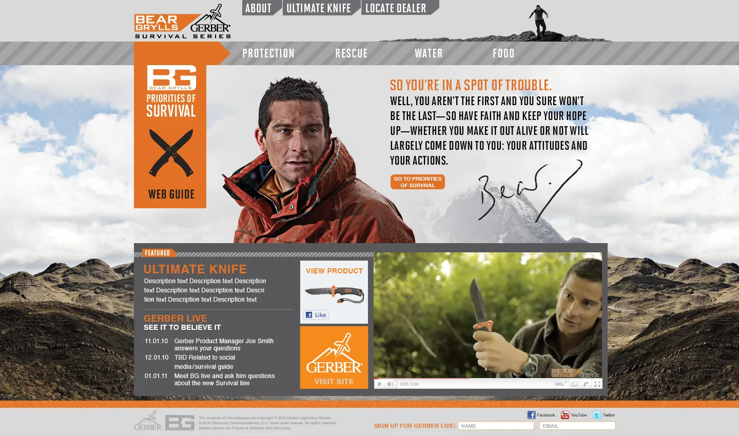 Bear Grylls Website Design