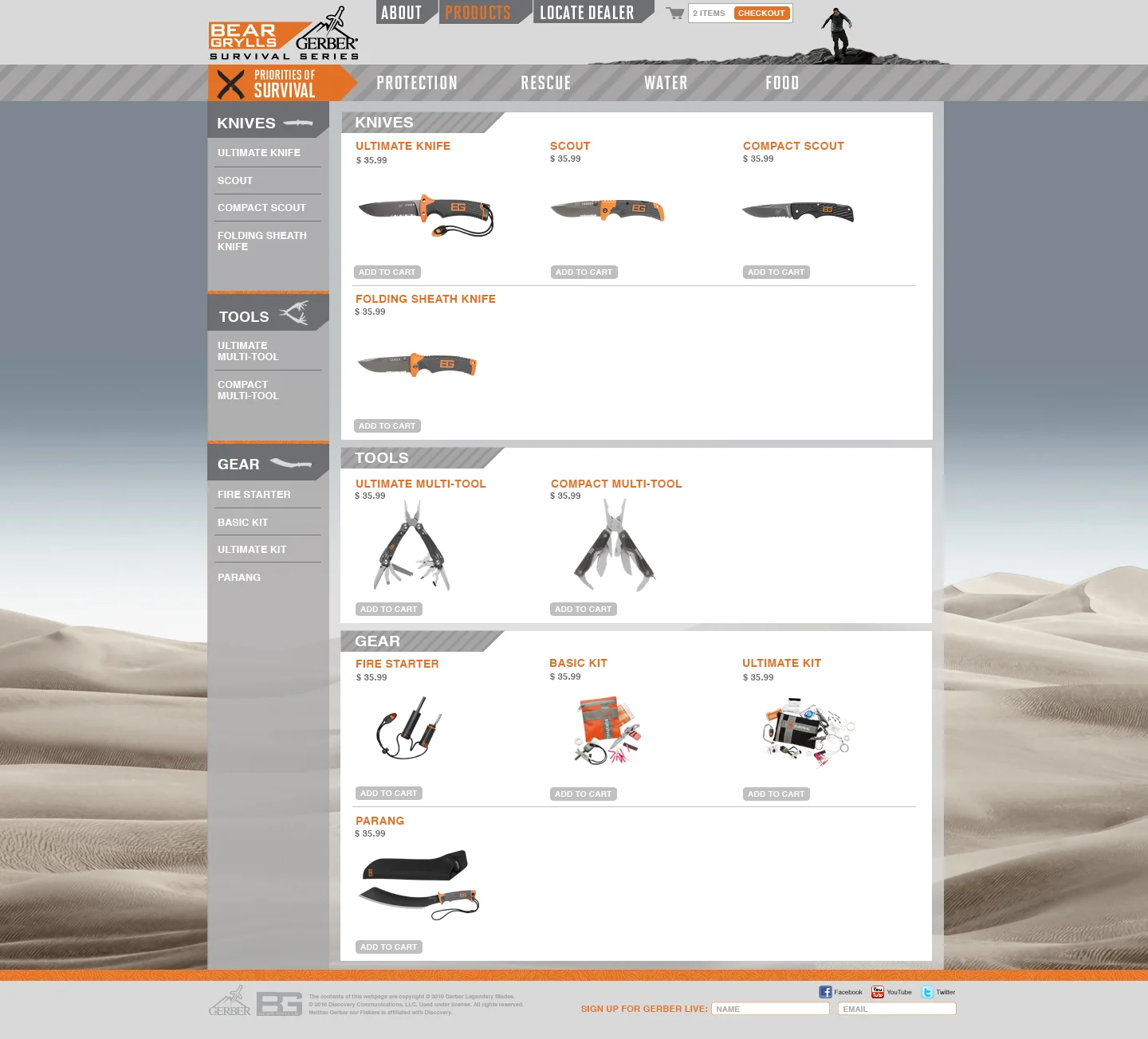 Products Page