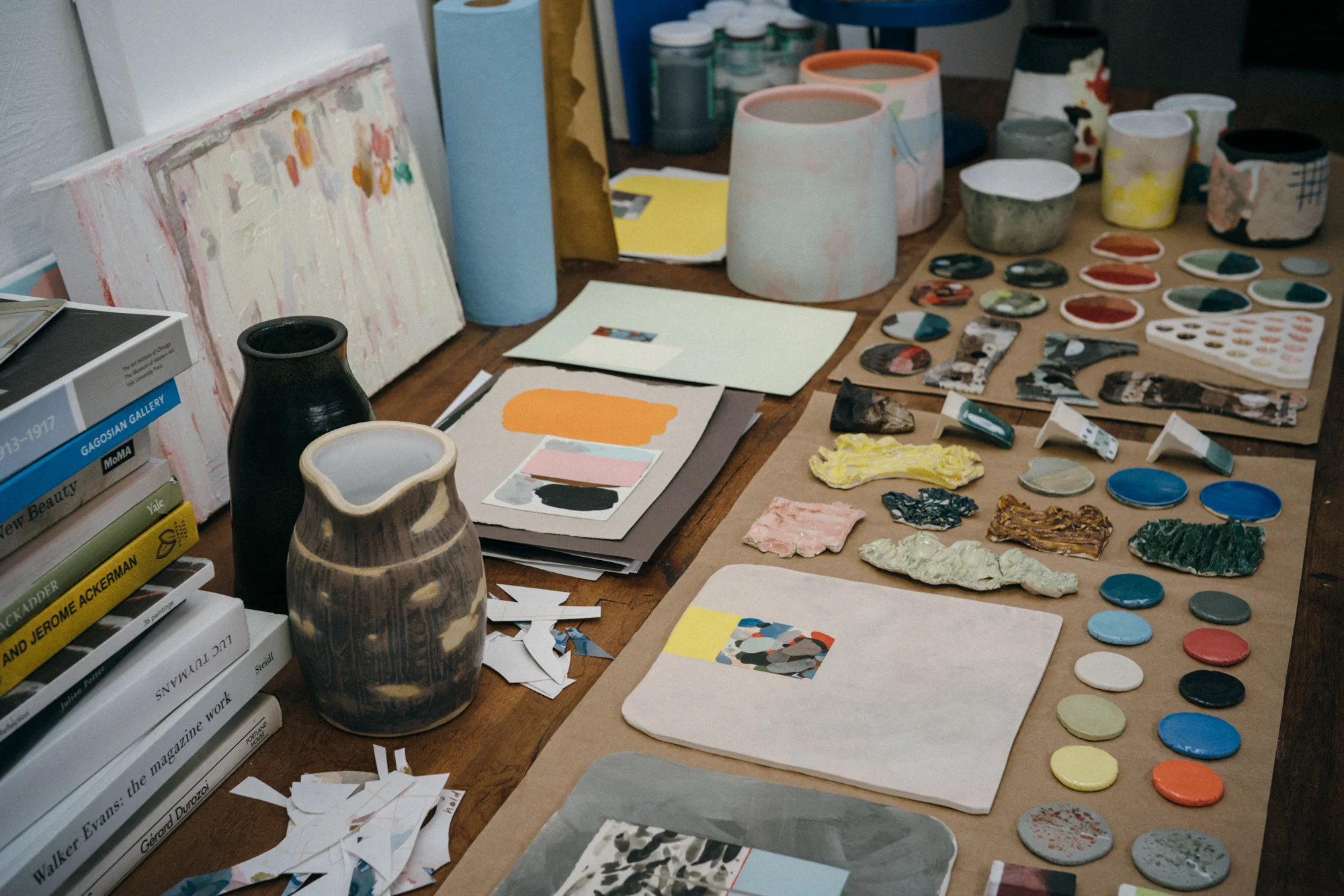 Various clay experiments in the studio