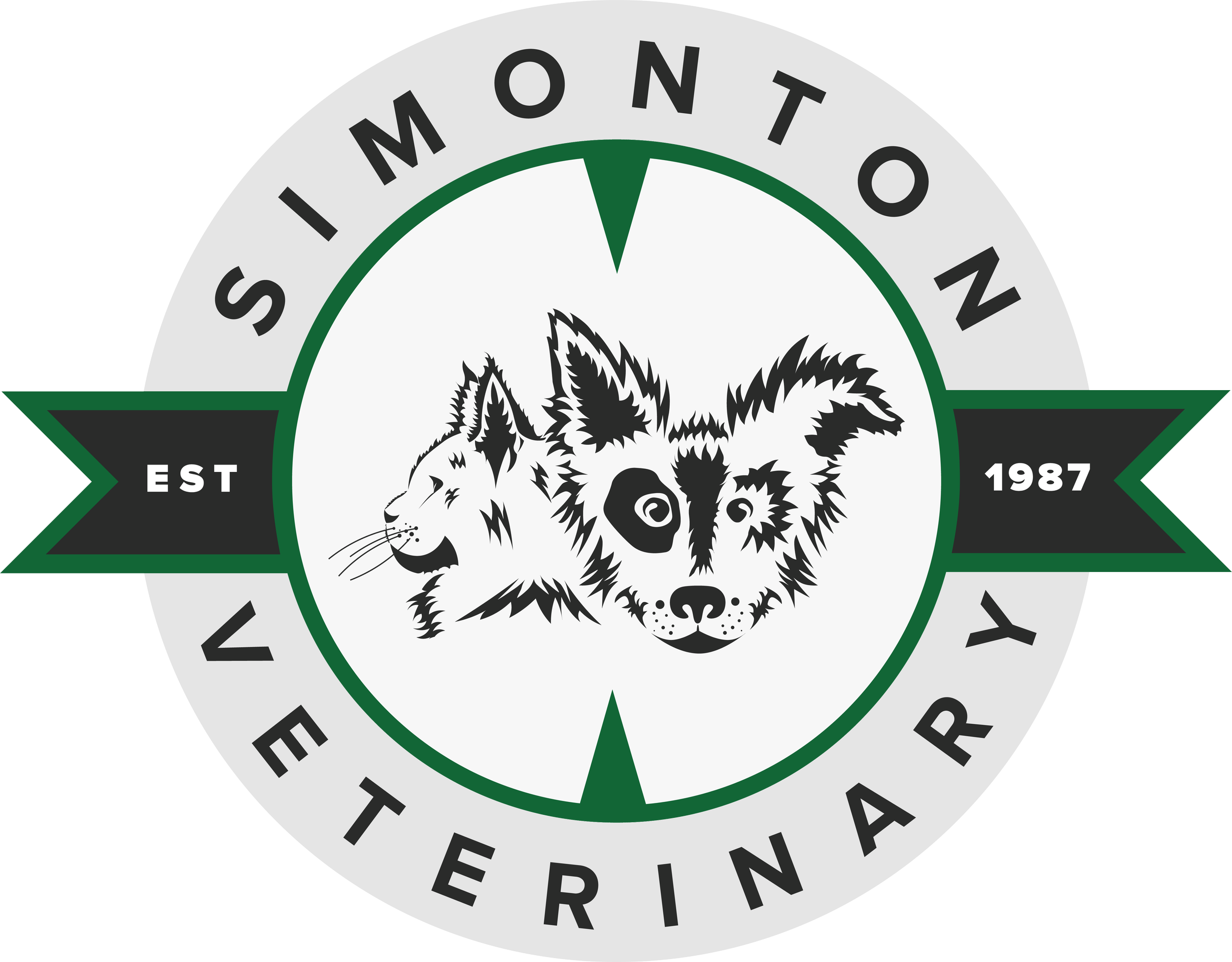 Logo for Simonton Veterinary Hospital in Texas, made while employed at Destination Pet, in Adobe Illustrator