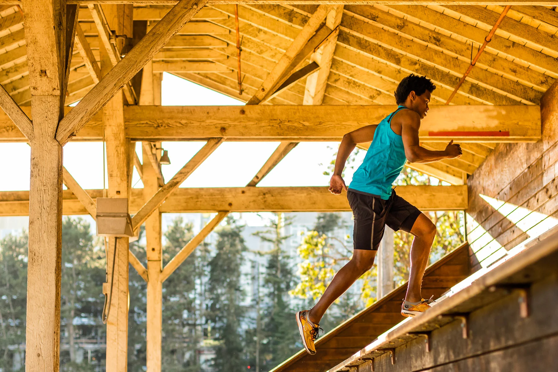 Fitness: Stephen Harper working out in Seattle