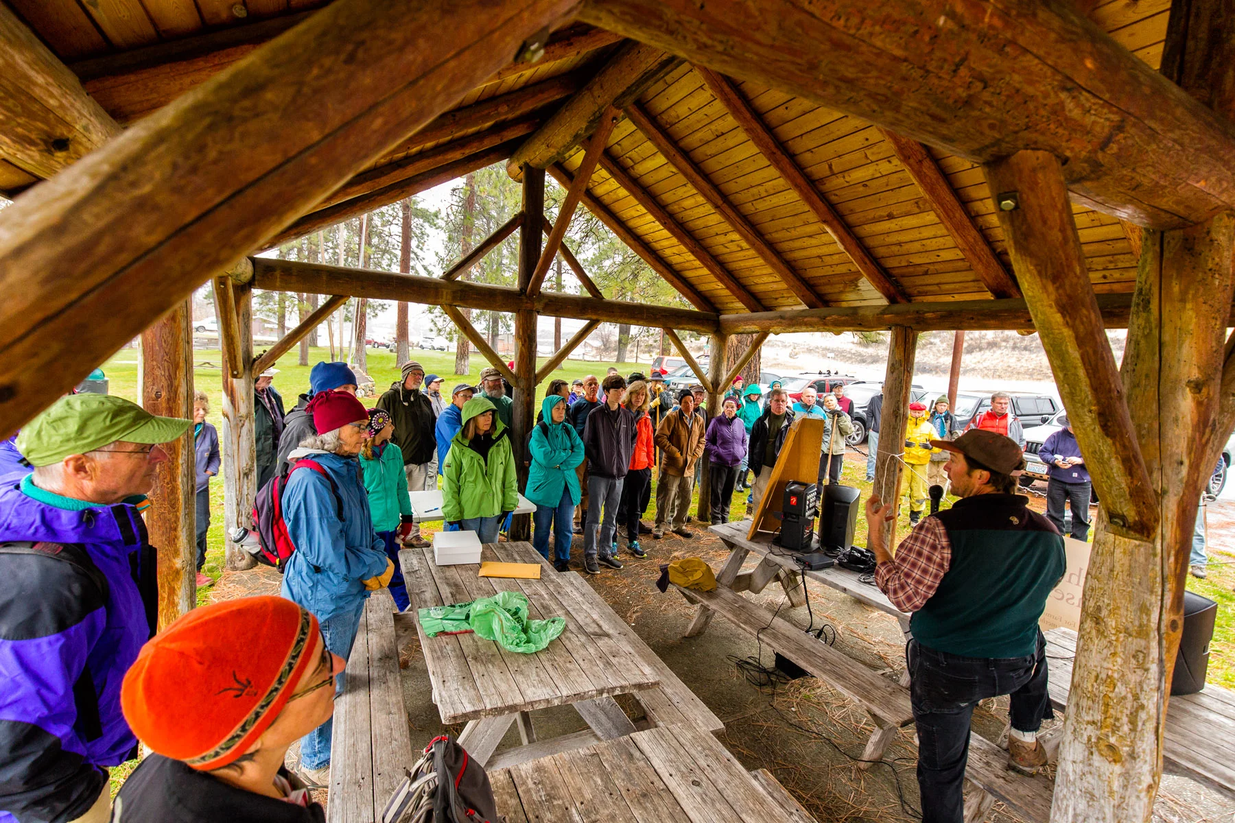 Conservation: A group of volunteers prepare spread seed after a wildfire in the Methow Valley, Washington