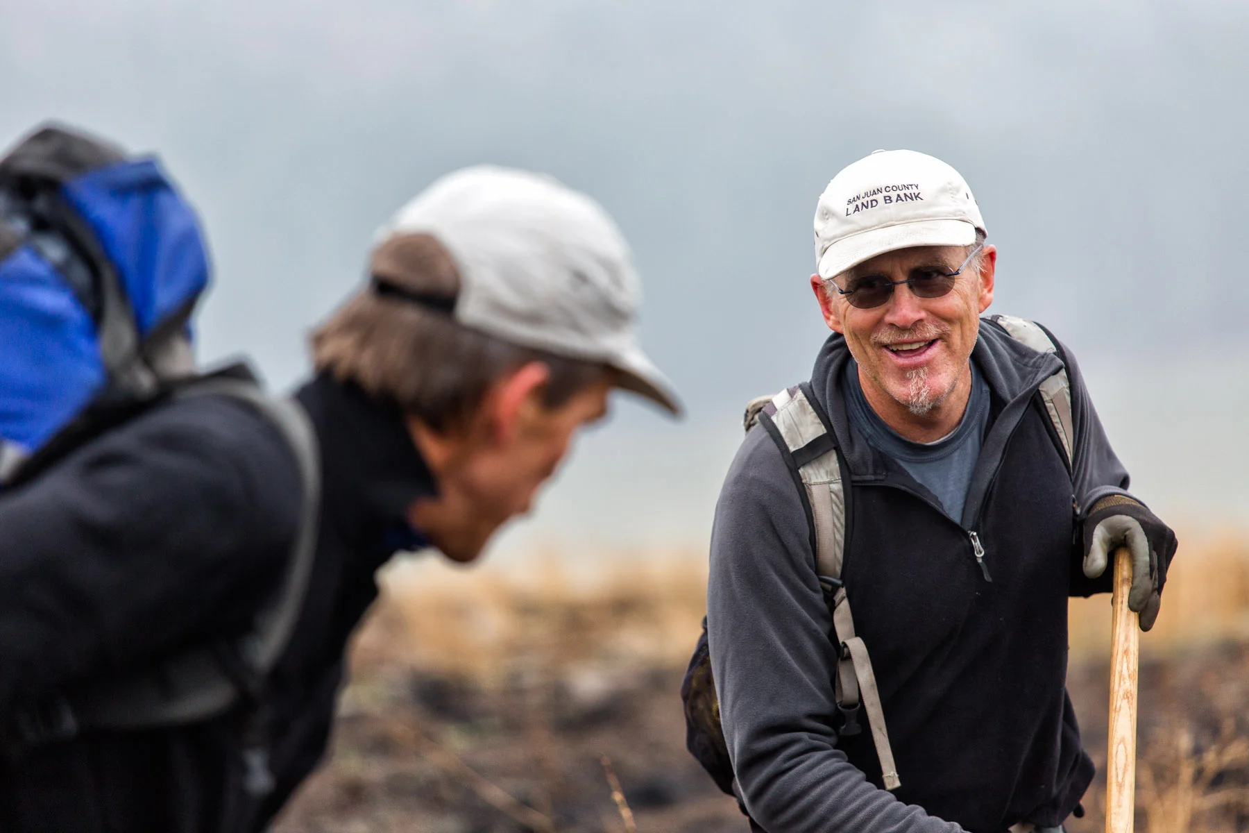 Conservation: A group of volunteers spreading seed after a wildfire in the Methow Valley, Washington