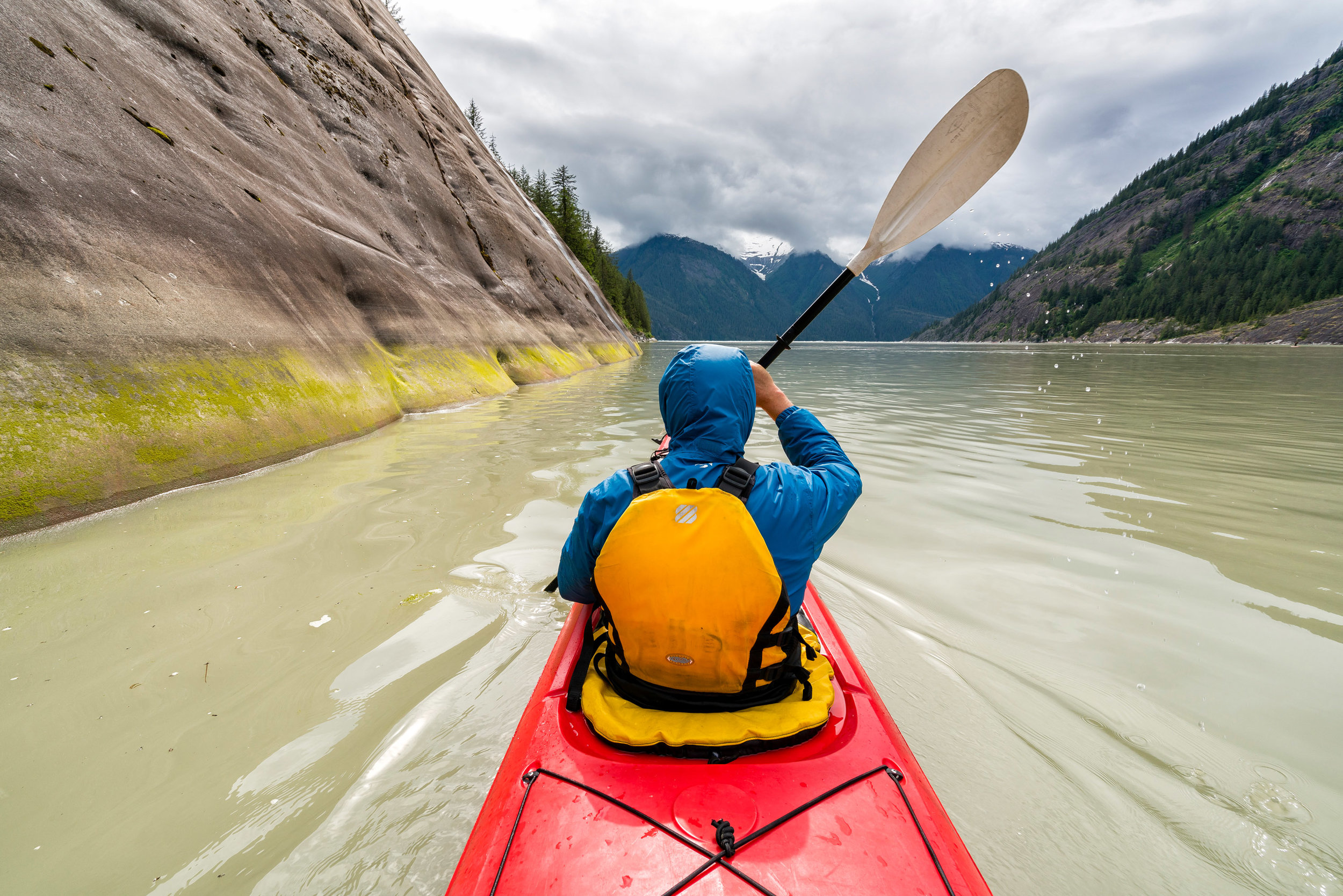  Adventure: Kayaking through Tracy Arm fjord in summer, Tongass National Forest, Alaska 