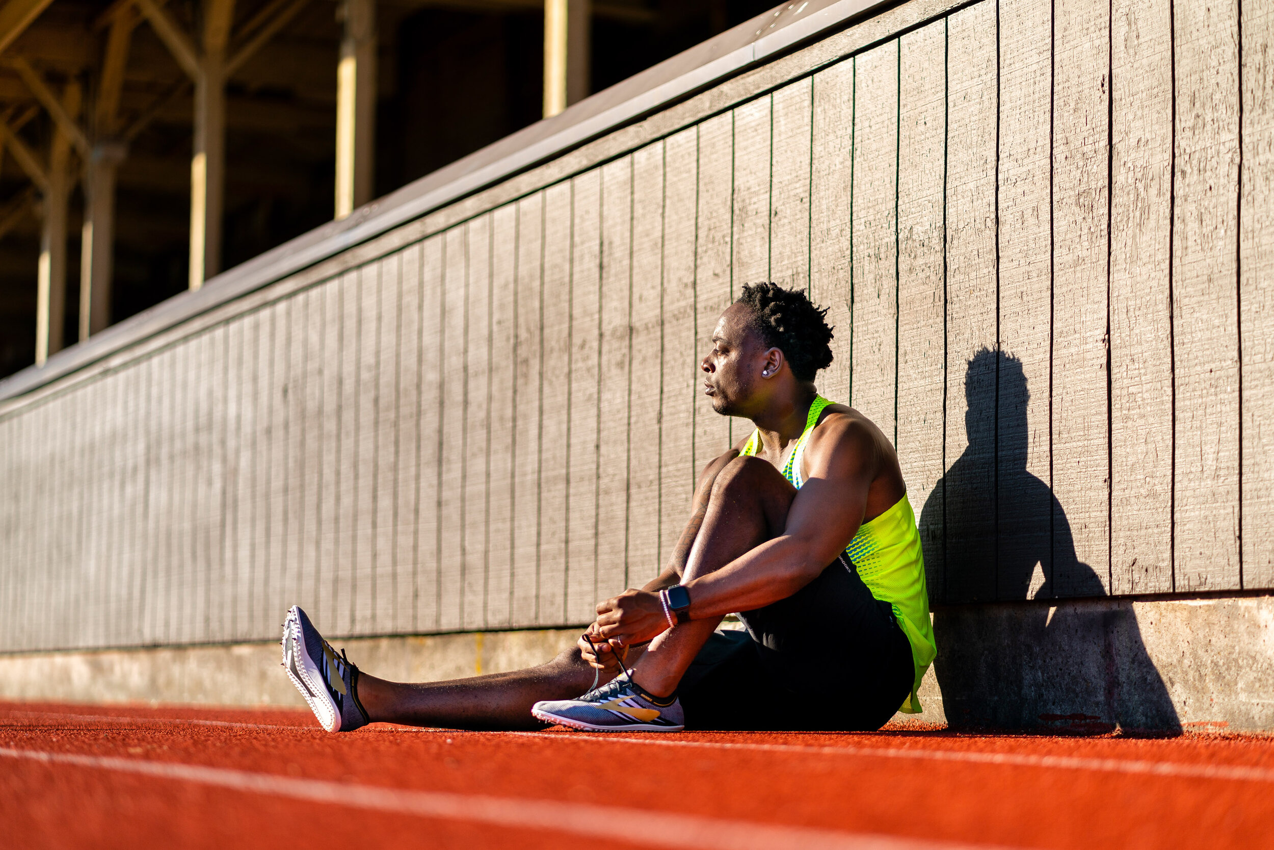  Fitness: Lorye Bloom training at West Seattle Stadium on a sunny winter day, Seattle 