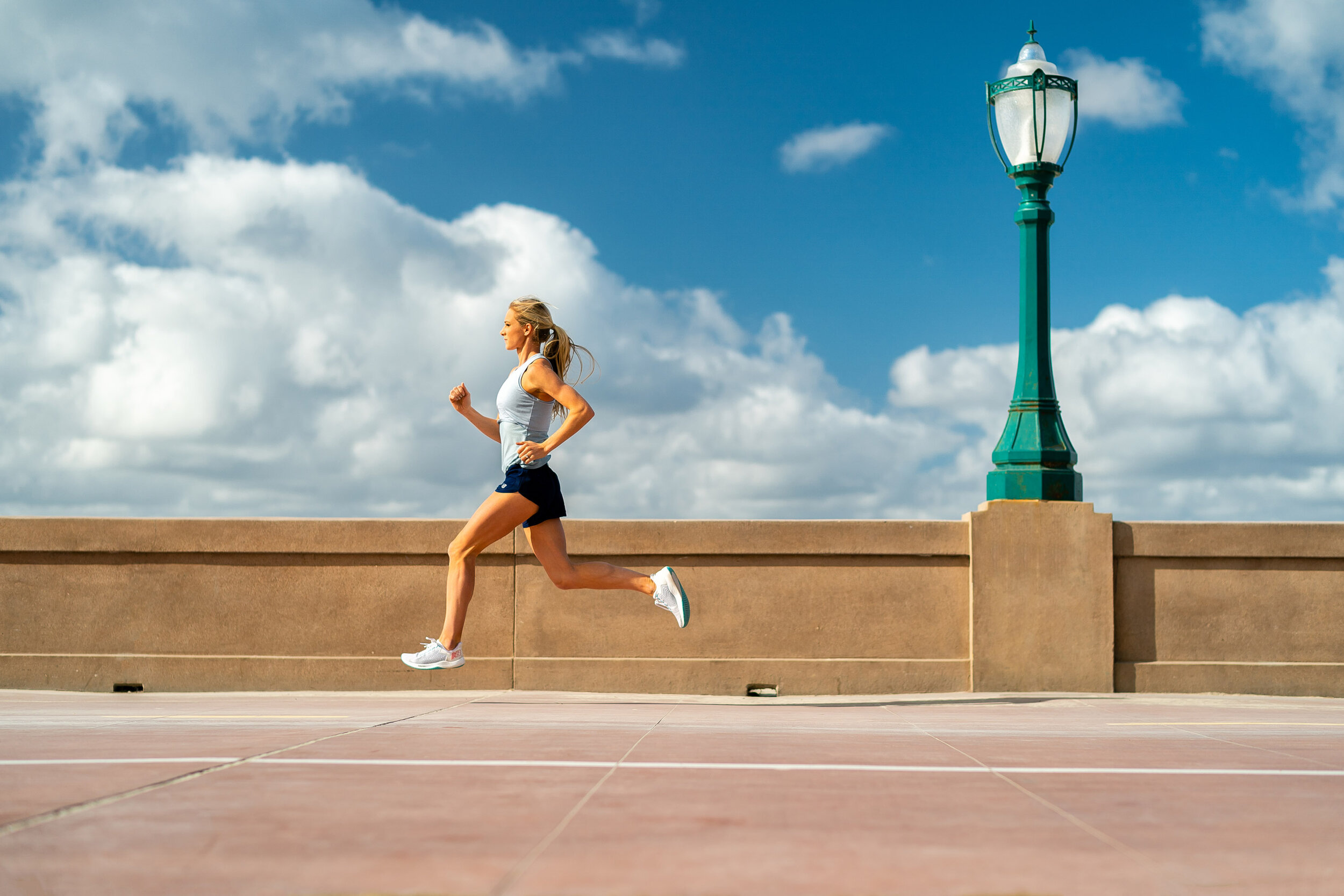  Lifestyle: Emma Coburn running along the beach in San Diego, California 