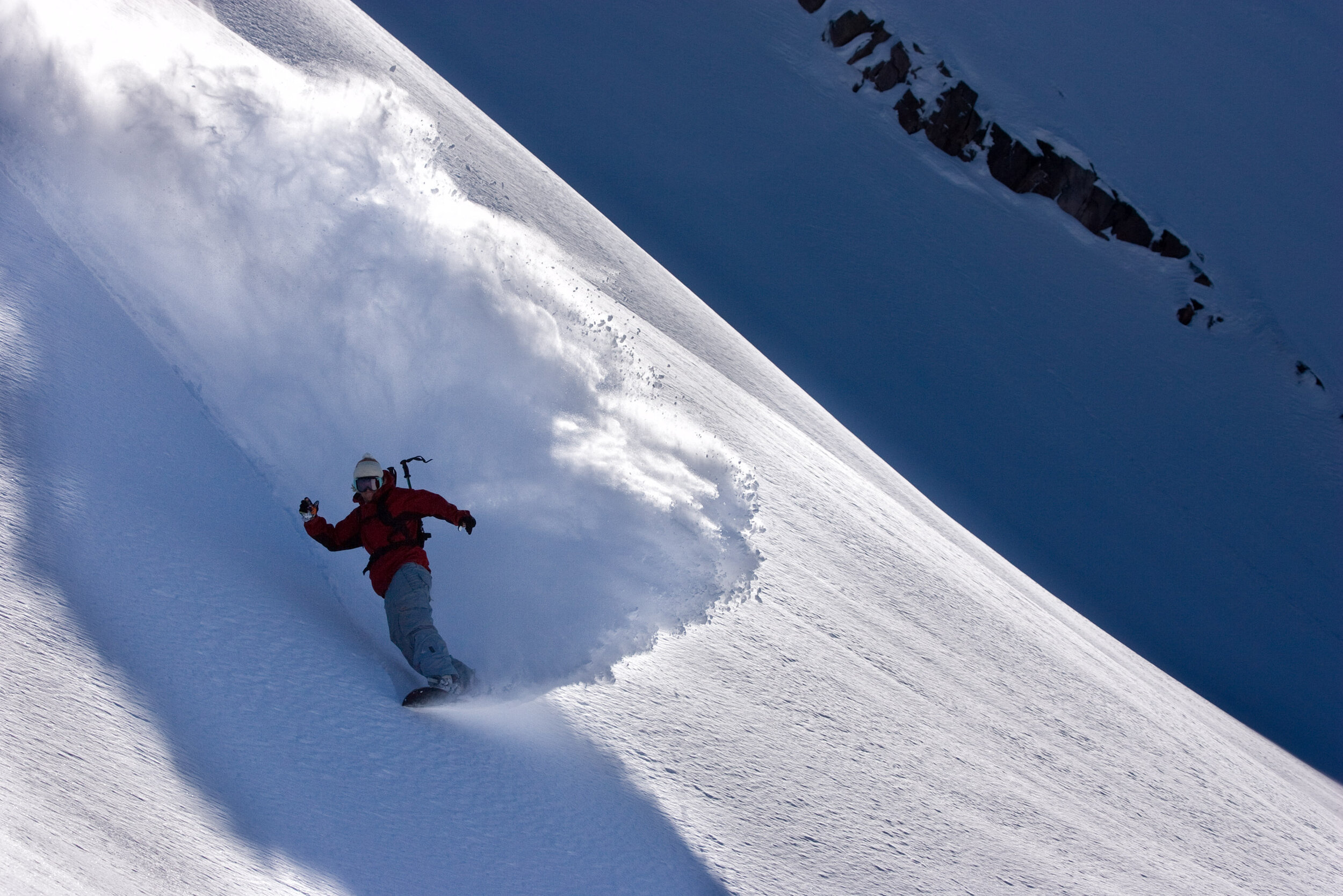  Adventure: Byron Bagwell snowboarding in the Mt. Baker backcountry, North Cascades, Washington 