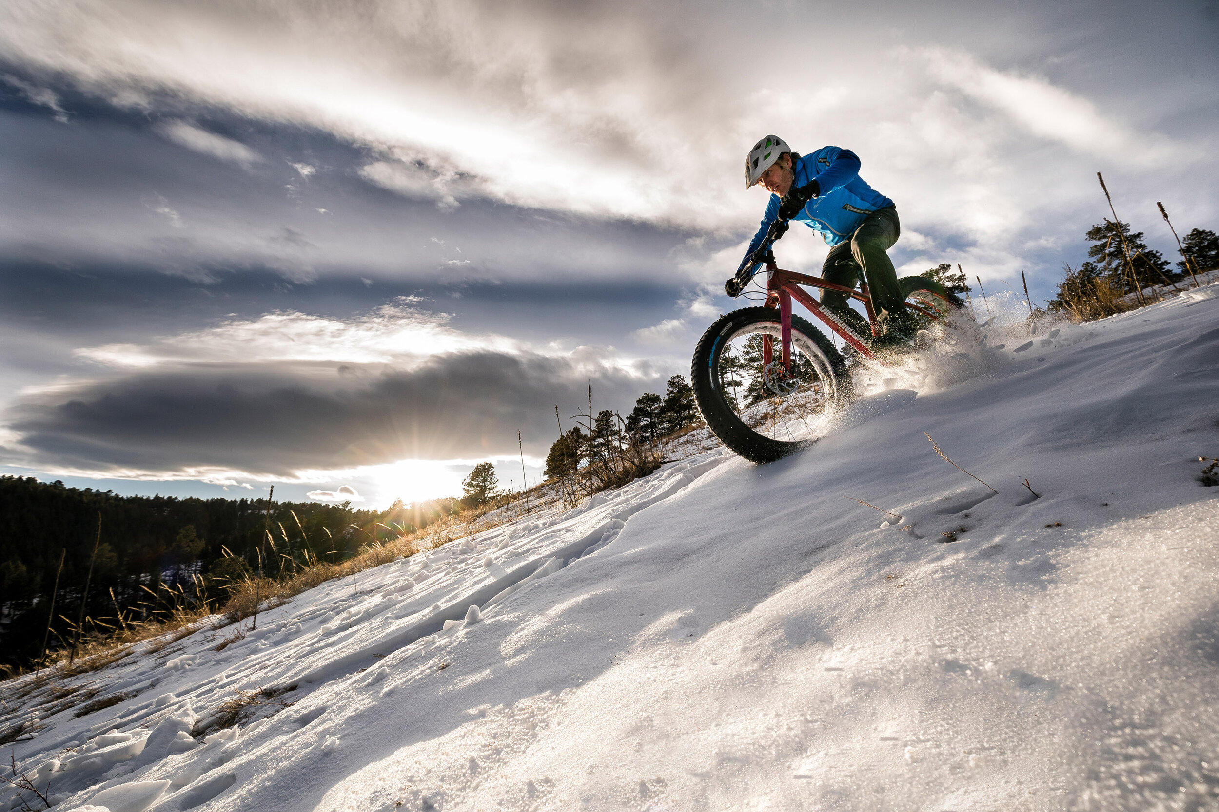  Adventure: Dane Cronin fat biking on a winter afternoon in the foothills near Golden Colorado 