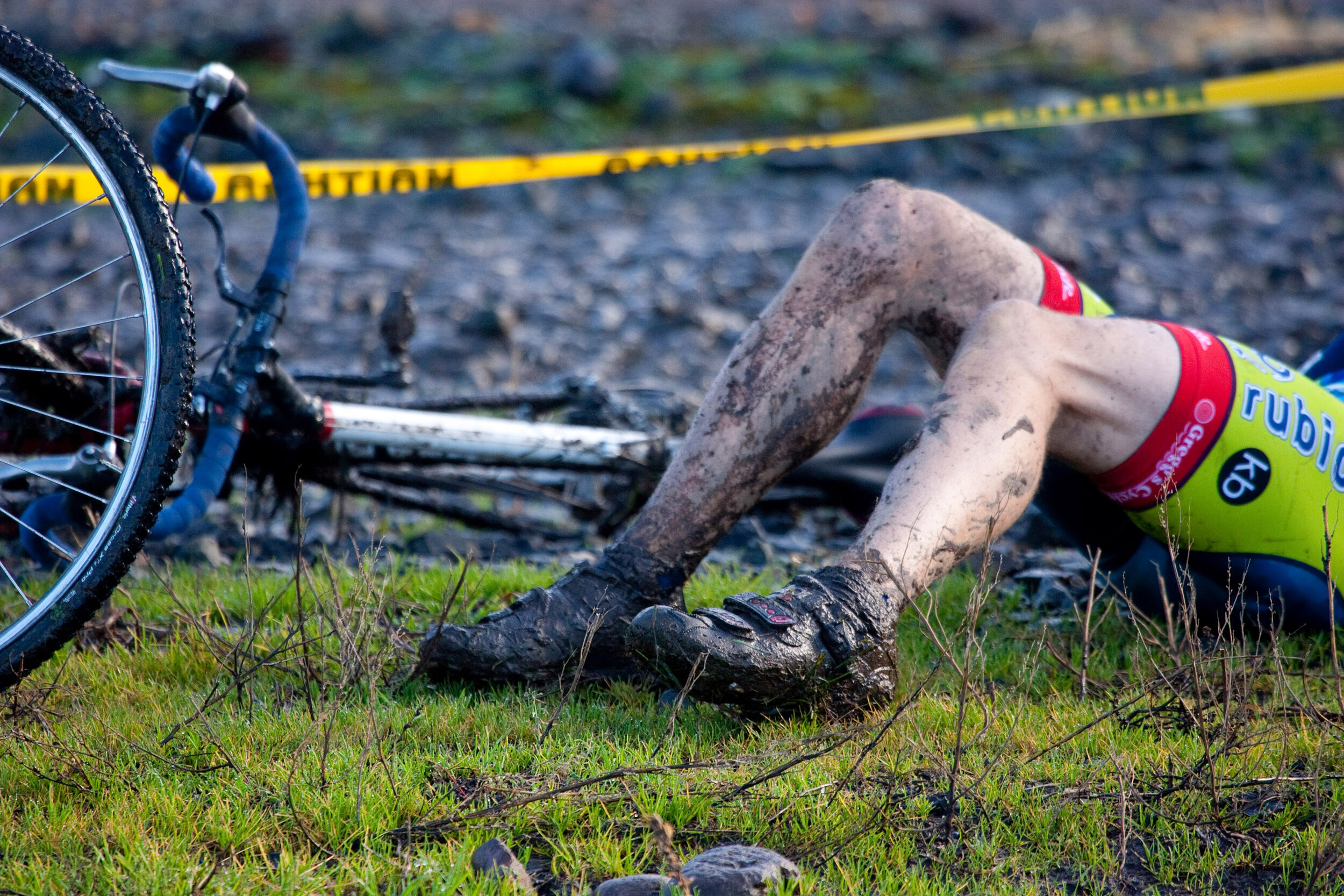  Competition: Cyclocross racers during a race, Washington 
