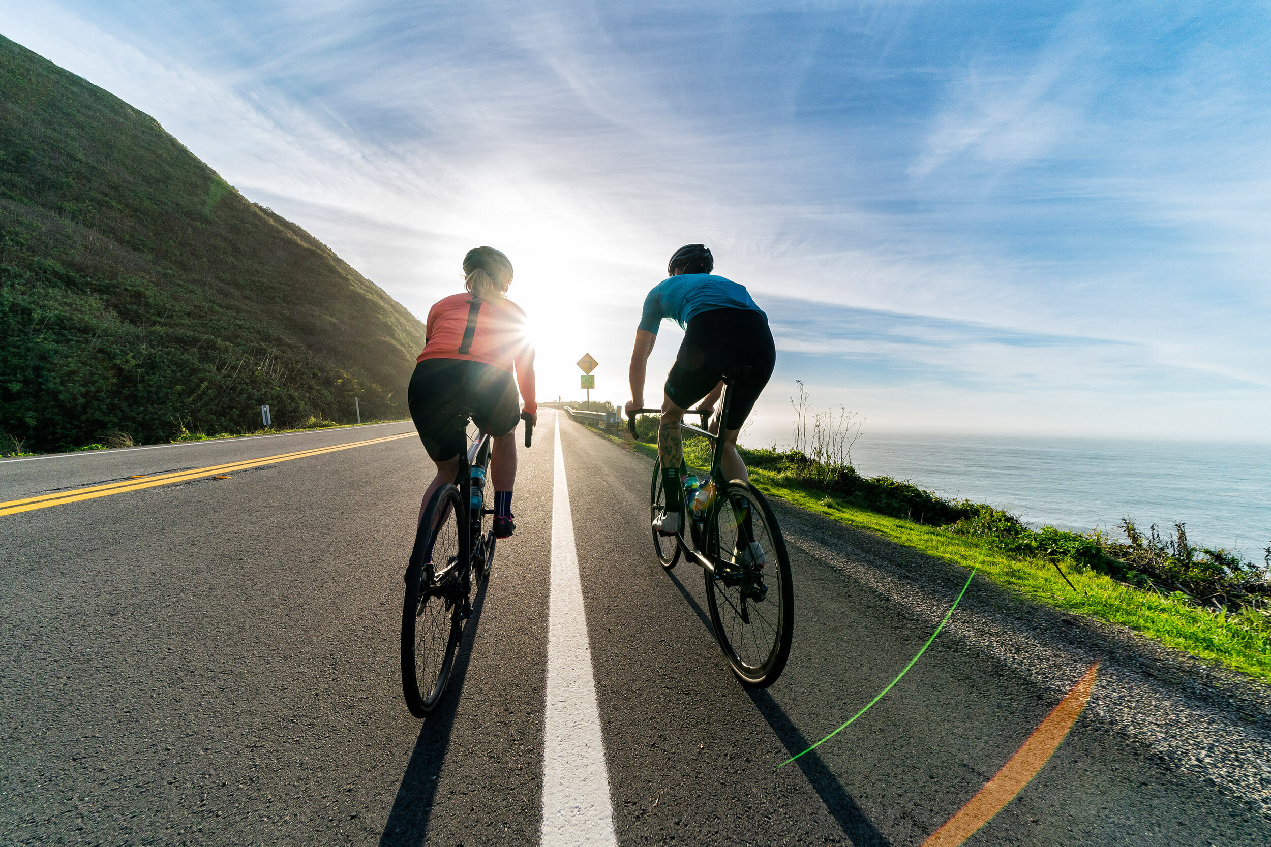  Adventure: Tyler Smith and Arielle Knutson road cycling along the Big Sur Coast, California 