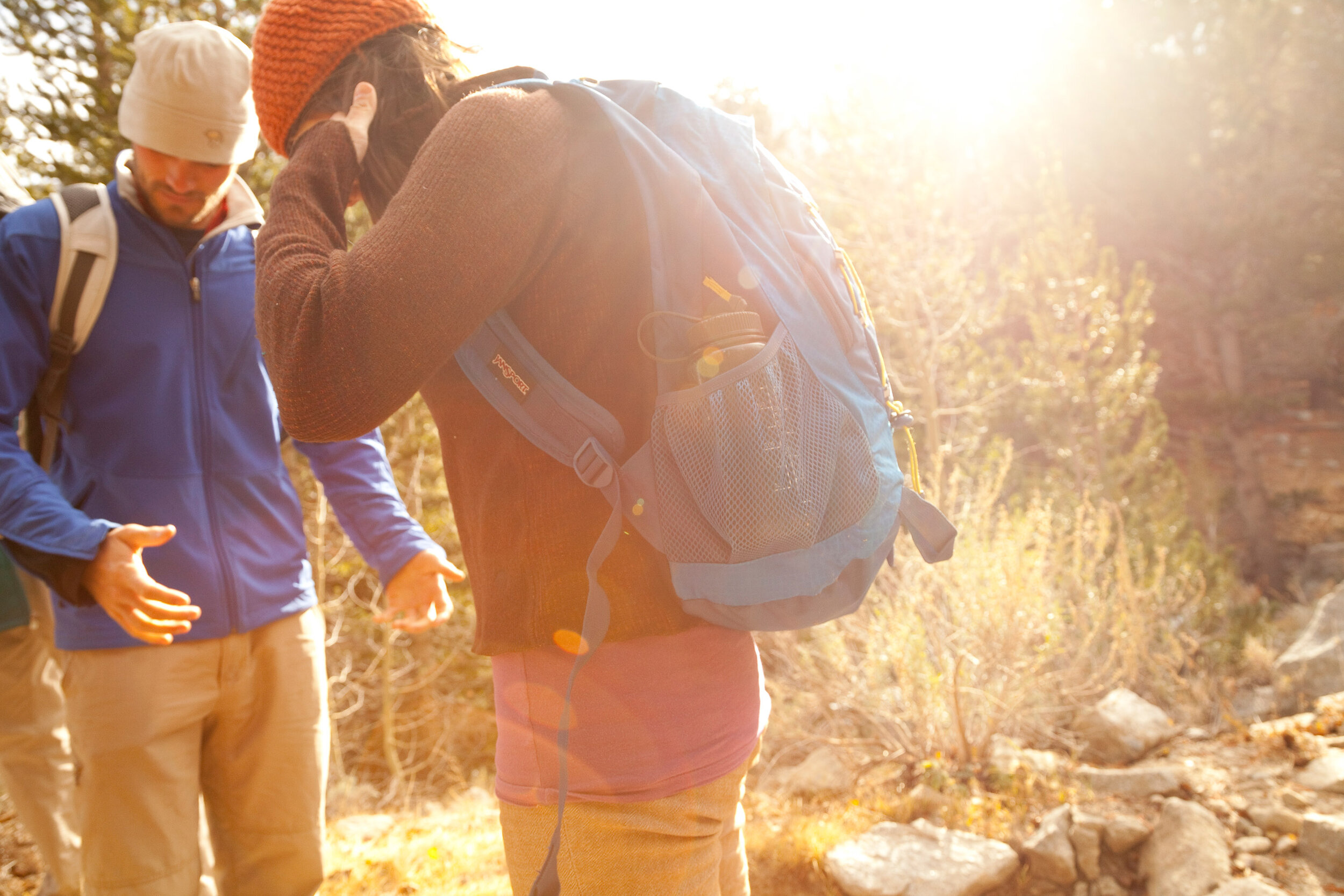  Adventure: Three friends on a backpack trip in the Eastern Sierras, California 