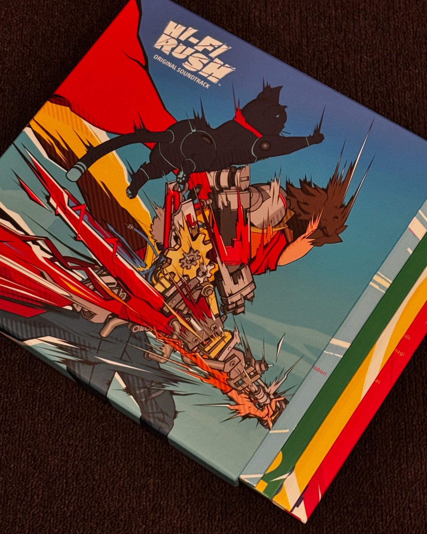 Very cool to see this all packaged up. 4 LP boxed set of the @hifirush soundtrack that I had the pleasure of contributing 10 songs to with @r_y_a_n_g_r_o_f_f and @chrisparkerhead as The Glass Pyramids. @kbizbiz makes an appearance, too! I mastered th
