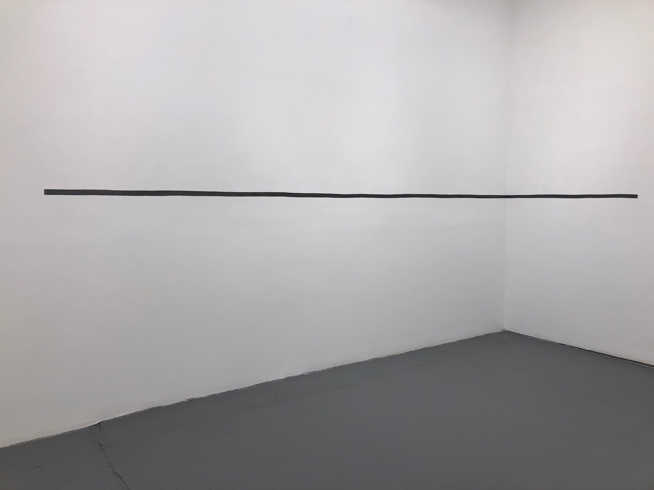  Klaus Von Nichtssagend September 6 - October 13, 2019  18 feet 8 inch Line Lead embedded into sheetrock wall 